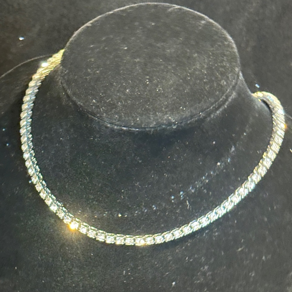 Elegant S925 Silver and Moissanite Tennis Necklace